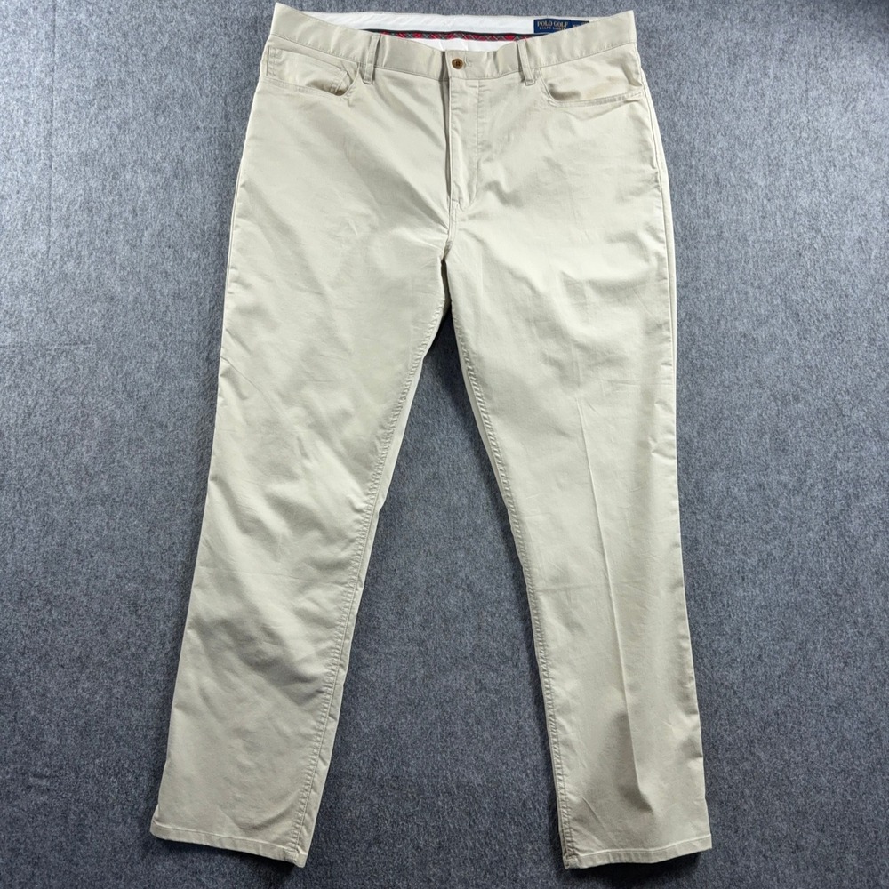 Polo Golf Ralph Lauren Men's Pants 38x32 Beige Chino Stretch Tailored Fit